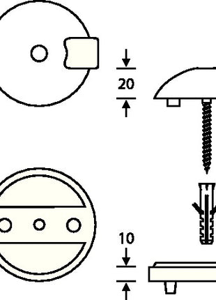 FSB Butoir de porte au sol 38 3884 Ø 70 mm hauteur 20 mm ( 3316002016 )