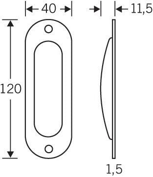 Copriporta scorrevole FSB 42 4212 Alluminio F1 / naturale ovale ( 3000252544 )