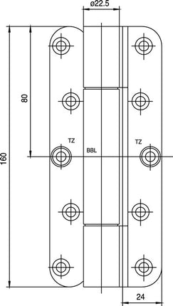 SIMONSWERK cerniera per oggetti VARIANT VN 1939/160 acciaio inox spazzolato opaco 160 kg ( 3000255492 )