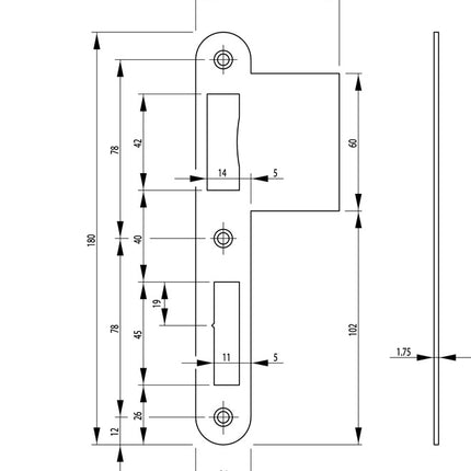 BKS B 9000 Frontale arrotondato in acciaio inox ( 3321024013 )