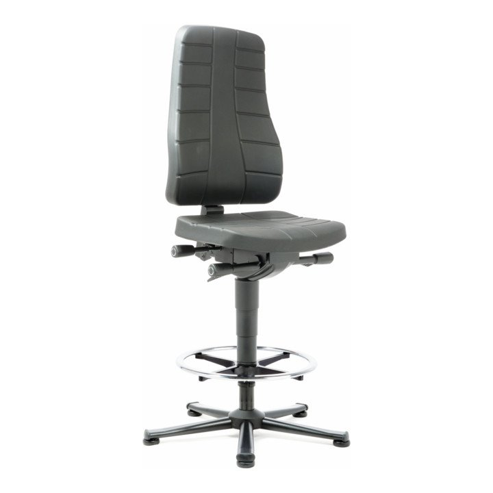 Sedia girevole da lavoro BIMOS All-In-One Highline con piedini + anello per i piedi ( 9000454256 )