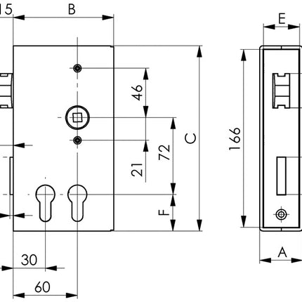Custodia AMF 140D-PZ DIN sinistra/destra ( 3000251255 )
