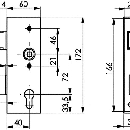 AMF Schlosskasten 141UNIG-30PZ DIN links / rechts ( 3000251248 )
