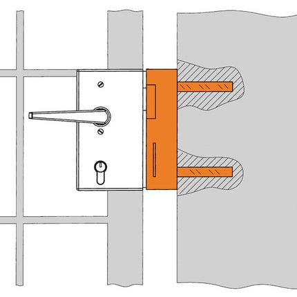 AMF Schließkasten 147-40 passend für E-Öffner verzinkt ( 3000251262 )