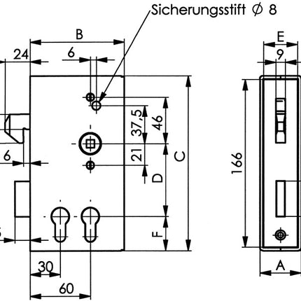Custodia AMF per porta scorrevole 140SD-40ZW DIN sinistra/destra ( 3000251259 )