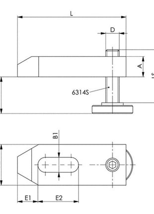 AMF Fer de serrage no. 6314V pour rainure à T 12 + 14 mm ( 4000603022 )