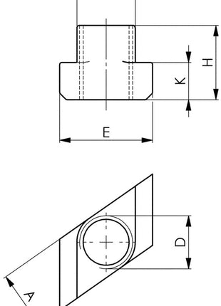 AMF Tuerca para ranura en T N° 510 Ranura en T 22 mm M20 (4000833222)