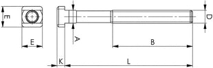 AMF Tornillo con ranura en T DIN 787 Ranura en T 12 mm M12 longitud 80 mm (4000833311)