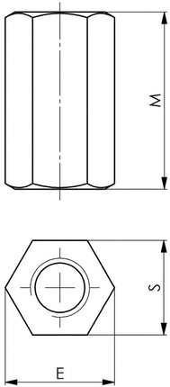 Tuerca de extensión AMF N° 6334 M10 tamaño de llave 17 mm (4000833423)