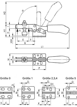 AMF Sauterelle de serrage horizontale no. 6830 taille 1 ( 4000833507 )