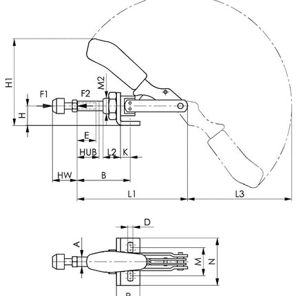 Morsetto per asta di spinta AMF n. 6841 misura 3 ( 4000833518 )