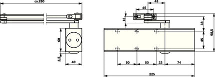 DORMAKABA Scherentürschließer TS 73 V weiß 9016 EN 2-4 ( 3000255112 )
