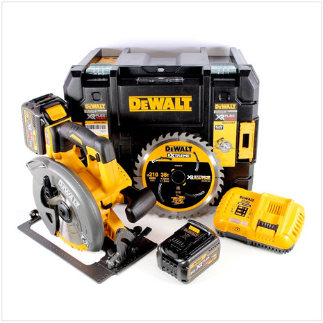 DeWalt DCS 575 T2 Akku Handkreissäge FlexVolt 54 V 190 mm Brushless + 2x Akku 6,0 Ah + Ladegerät  + Sägeblatt + T-STAK - Toolbrothers