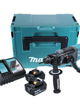 Makita DHR 202 RTJ Akku Kombihammer 18 V 2,0 J SDS Plus + 2x Akku 5,0 Ah + Ladegerät + Makpac - Toolbrothers