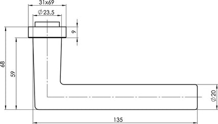 OGRO maniglia antincendio parte foro 8906 ALU FS 9mm alluminio F1 ( 3000267022 )