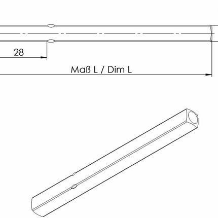 Perno della maniglia a leva OGRO 114 PB quadrato 8 x 110 mm ( 3000267154 )