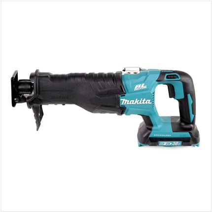 Makita DJR 360 RMK Seghetto diritto 18Vx2 ( 36V ) a batteria in valigetta + 2x Batterie BL 1840 4,0 Ah + Caricabatterie rapido DC 18 RC