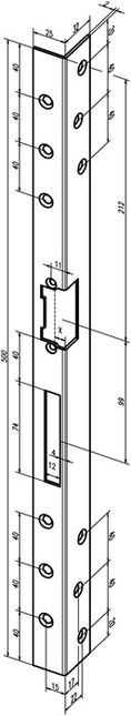 Frontale angolare di sicurezza ASSA ABLOY 312 Lunghezza 500 mm Spessore 2 mm ( 3324034062 )