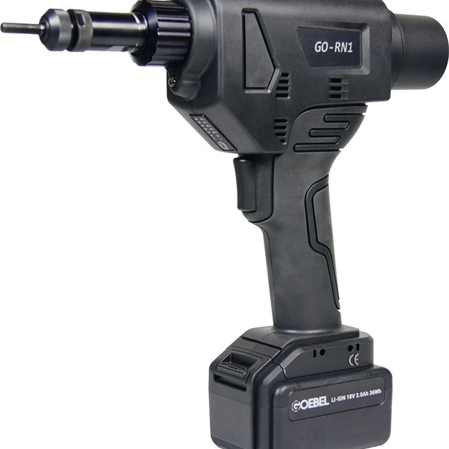 GOEBEL GO-RN1 utensile a batteria per l'impostazione di dadi per rivetti da 18.000 N in 16 pezzi ( 4000813141 )