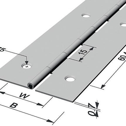 PG Stangenscharnier Scharnierbreite offen 32 mm Materialstärke 0,7 mm ( 3000272203 )