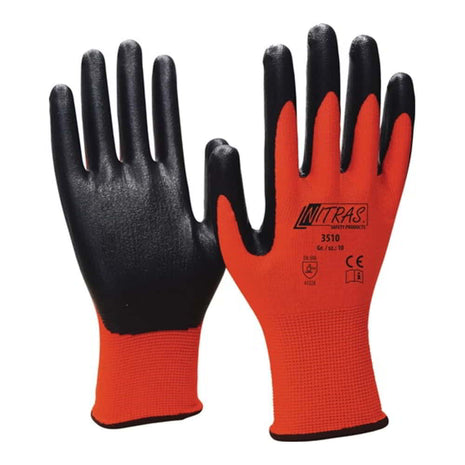 Guantes NITRAS espuma de nitrilo talla 11 rojo/negro (8000378682)