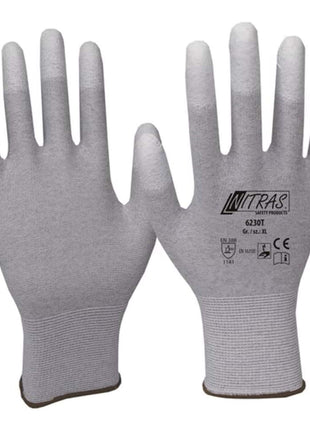 Guantes NITRAS talla 11 gris/blanco (4000371801)