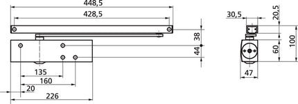 GEZE Türschließer TS 3000 V Normalmontage Bandseite ( 3000255080 )