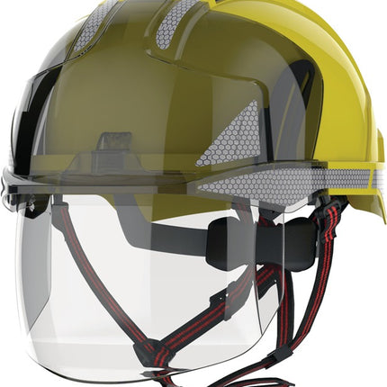 JSP casco da arrampicata industriale EVO(R) VISTAshield(R) Dualswitch(TM) giallo/fumo ( 4000370824 )