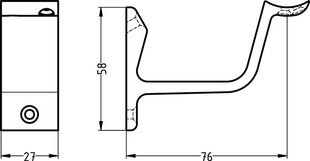 Support de main courante HERMETA 3552 aluminium anodisé couleur argent ( 3000283344 )