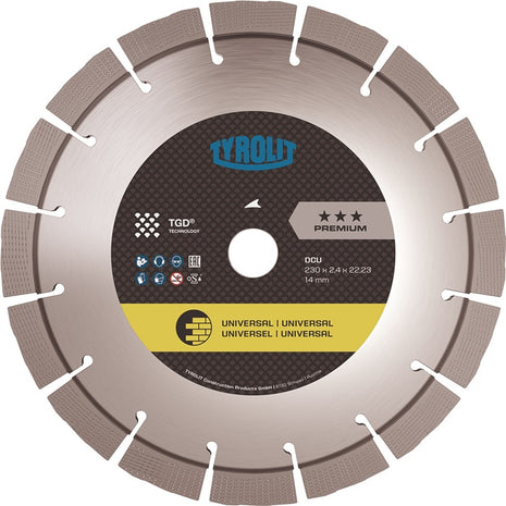 Disco diamantato TYROLIT Premium DCU Ø 230 mm foro 22,23 mm ( 4000845006 )