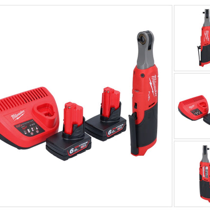 Milwaukee M12 FHIR14-602 Akku Ratsche 12 V 47 Nm 1/4" Brushless + 2x Akku 6,0 Ah + Ladegerät
