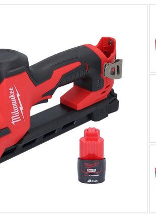 Milwaukee M12 BCST-201 Batterie agrafeuse 12 V 19 x 25.4 mm + 1x batterie 2.0 Ah - sans kit chargeur