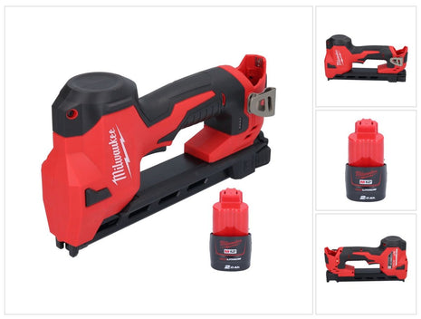 Grapadora a batería Milwaukee M12 BCST-201 12 V 19 x 25,4 mm + 1x batería 2,0 Ah - sin cargador