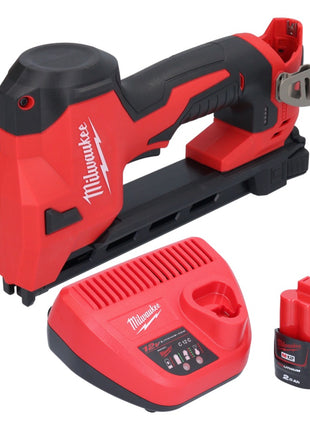 Grapadora a batería Milwaukee M12 BCST-201 12 V 19 x 25,4 mm + 1x batería 2,0 Ah + cargador