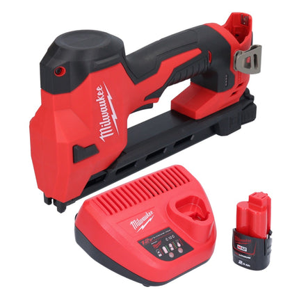Pinza a batteria Milwaukee M12 BCST-201 12 V 19 x 25,4 mm + 1x batteria ricaricabile 2,0 Ah + caricatore