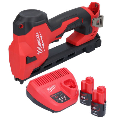 Pinza a batteria Milwaukee M12 BCST-202 12 V 19 x 25,4 mm + 2x batteria ricaricabile 2,0 Ah + caricatore