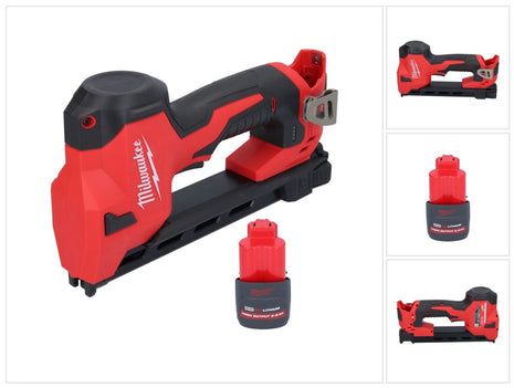 Grapadora a batería Milwaukee M12 BCST-251 12 V 19 x 25,4 mm + 1x batería 2,5 Ah - sin cargador