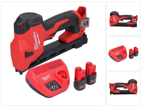 Milwaukee M12 BCST-252 Akku Tacker 12 V 19 x 25,4 mm + 2x Akku 2,5 Ah + Ladegerät