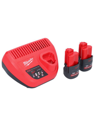 Milwaukee M12 BCST-252 wkrętarka akumulatorowa 12 V 19 x 25,4 mm + 2x akumulator 2,5 Ah + ładowarka