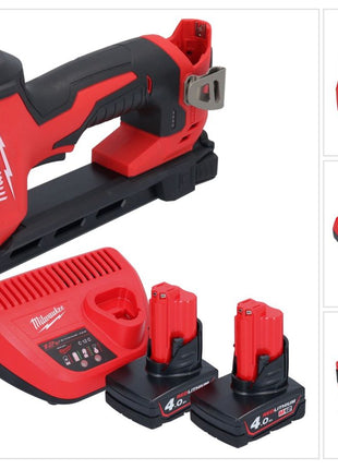 Milwaukee M12 BCST-402 Agrafeuse sans fil 12 V 19 x 25,4 mm + 2x batterie 4,0 Ah + chargeur