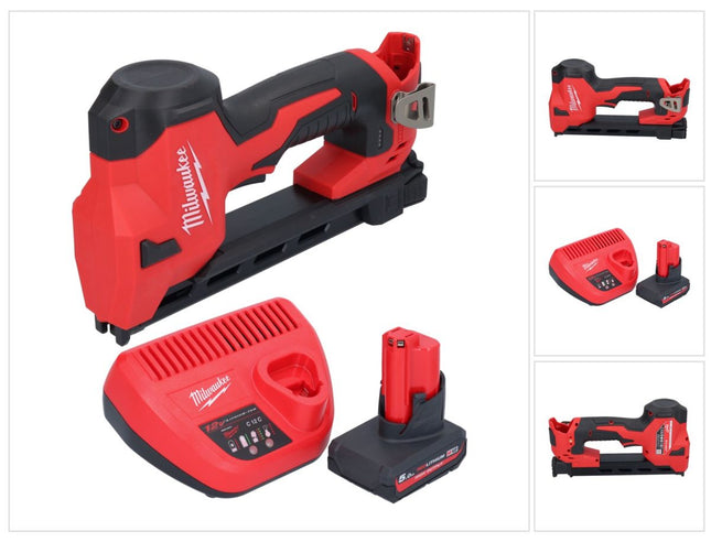 Pinza a batteria Milwaukee M12 BCST-501 12 V 19 x 25,4 mm + 1x batteria ricaricabile 5,0 Ah + caricatore
