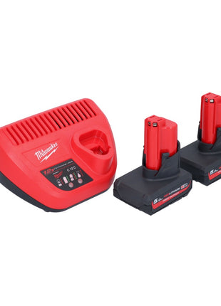 Milwaukee M12 BCST-502 wkrętarka akumulatorowa 12 V 19 x 25,4 mm + 2x akumulator 5,0 Ah + ładowarka