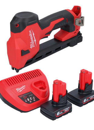 Milwaukee M12 BCST-602 Akku Tacker 12 V 19 x 25,4 mm + 2x Akku 6,0 Ah + Ladegerät