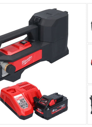 Bomba de trasvase a batería Milwaukee M18 BTP-801 18 V 1817 l/h + 1x batería 8,0 Ah + cargador