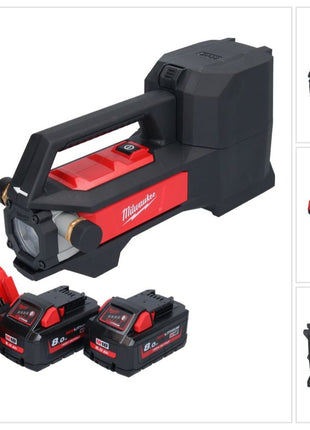 Pompe de transfert de batterie Milwaukee M18 BTP-802 18 V 1817 l/h + 2x batteries 8,0 Ah + chargeur