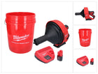 Milwaukee M12 BDC8-201C Akku Rohrreinigungsgerät 12 V + 1x Akku 2,0 Ah + Ladegerät + Spirale + Eimer