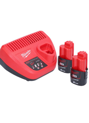 Milwaukee M12 BDC8-202C akumulatorowa wyciorarka do rur 12 V + 2x akumulator 2,0 Ah + ładowarka + spirala + wiadro