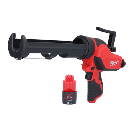 Milwaukee M12 PCG/310-201 Pressa per cartucce a batteria 12 V 310 ml + 1x batteria 2,0 Ah - senza caricabatteria
