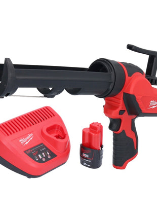 Pistolet à cartouche à batterie Milwaukee M12 PCG/310-201 12 V 310 ml + 1x batterie 2,0 Ah + chargeur