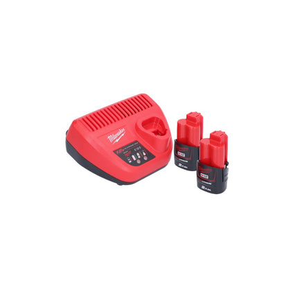 Milwaukee M12 PCG/310-202 Pistola per cartucce a batteria 12 V 310 ml + 2x batteria 2,0 Ah + caricabatteria